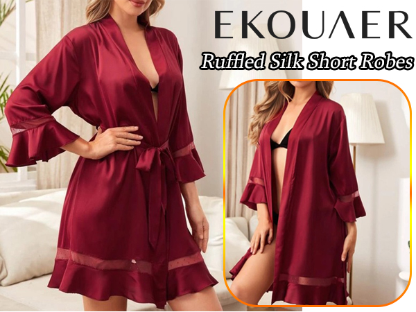 silk bathrobe for women