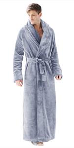 Thick fuzzy floor length robe for men