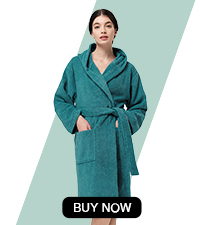 Hooded terry cloth robes for women