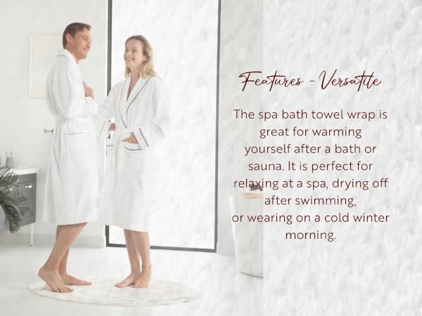 The Spa bath towel is ideal for warming up after a bath or sauna. 