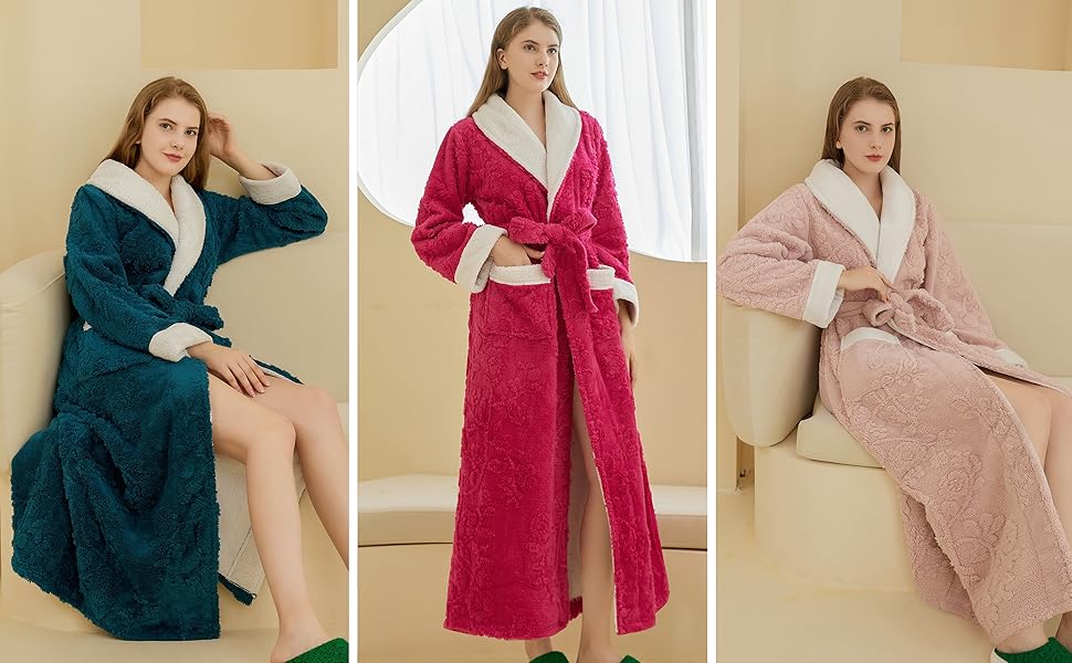 long robe for women fuzzy