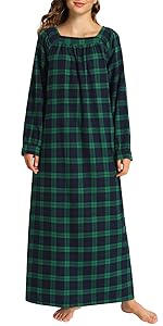 flannel nightgowns for women long sleeve