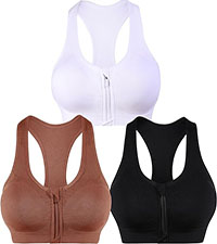 Zipper front bra