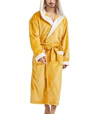 Mens Fluffy Warm Bathrobe