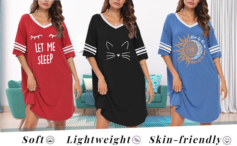 Womens cute sleep nightshirt