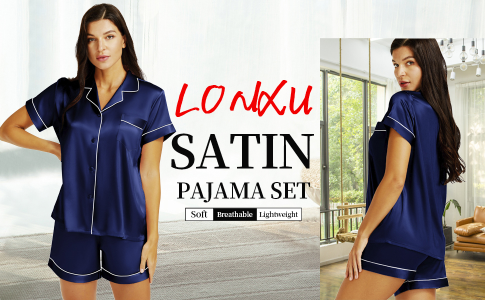 Women''s Satin Pajama Set