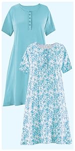 Turquoise henley nightgown