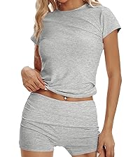 2 piece short sleeve crop tops and shorts sets