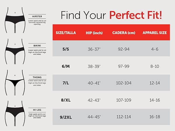 Find Your Perfect Fit - Originals Cotton Stretch Panty Size Chart