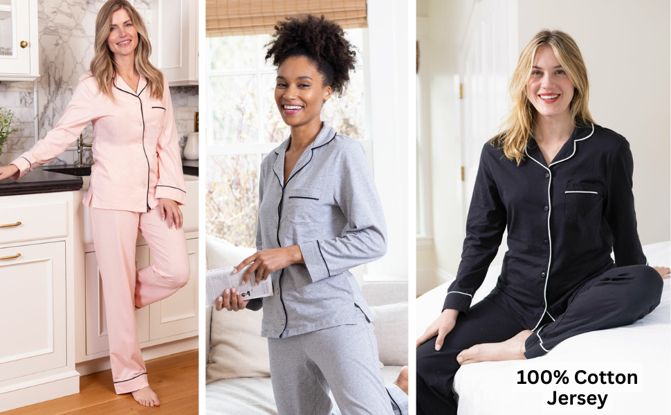 women in jersey pjs