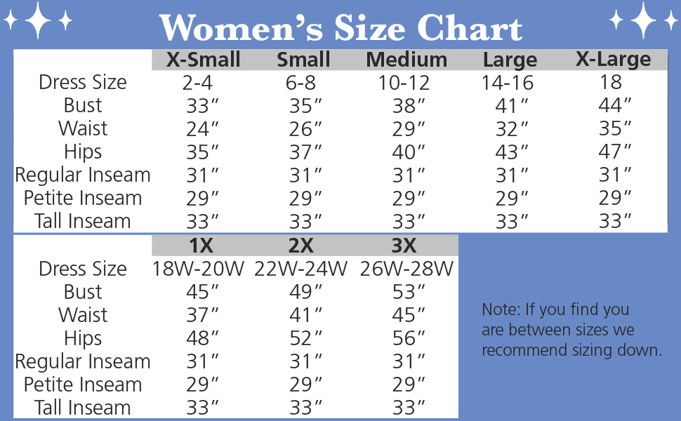 women''s size chart