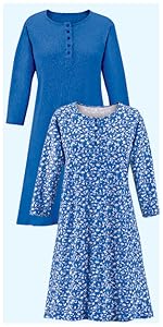 2 pack blue henley nightgown