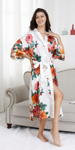 Women long rose robe