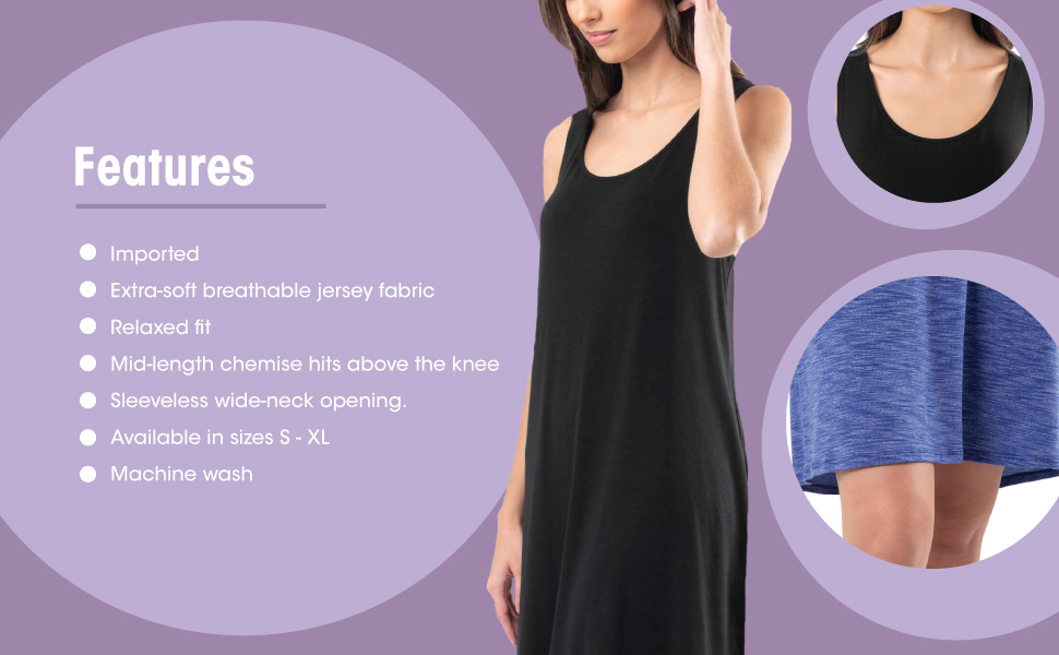 Fruit of The Loom, Breathable, Sleep, Chemise, Sleepwear, ladies, women