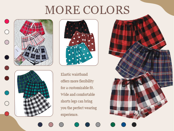 flannel pajama shorts women