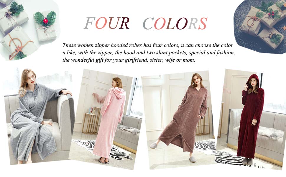 Women zipper robes