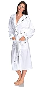 TowelSelections Women''s Robe, Cotton Lined Hooded Terry Bathrobe