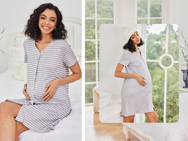 button nursing sleepshirt