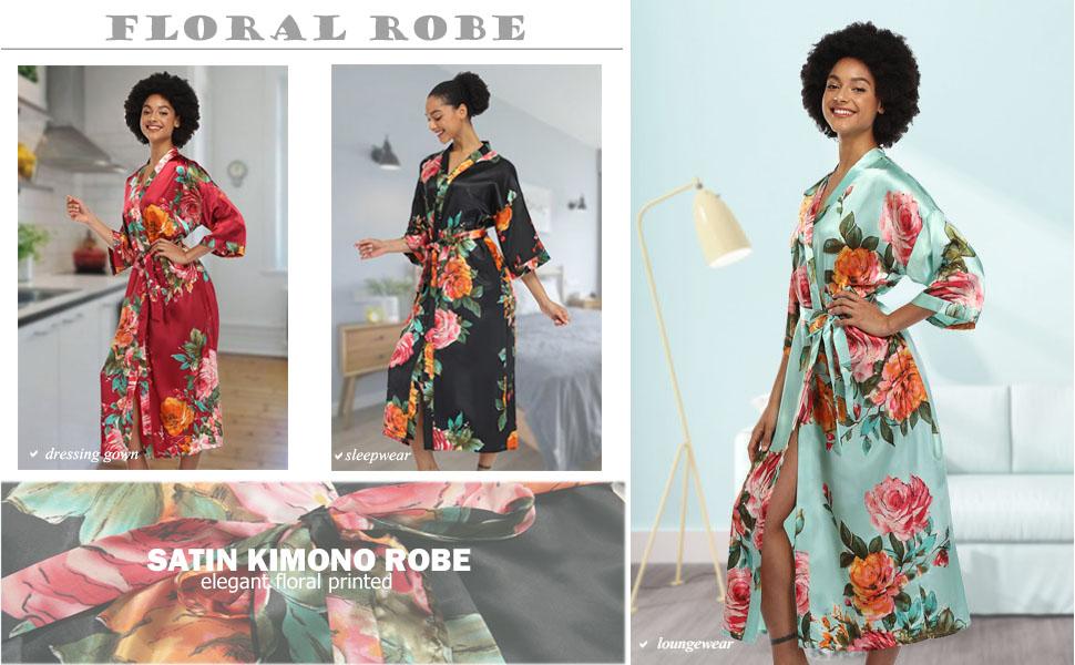 floral robe long