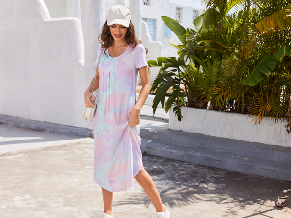 tie dye lounge dress