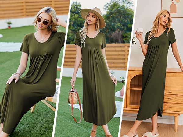 army green pajama dress