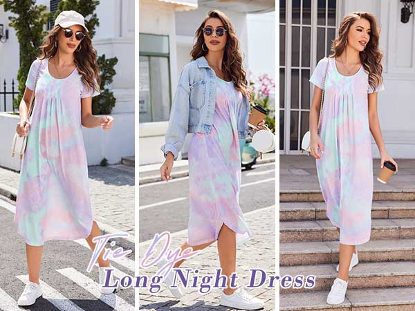 tie dye long loungedress