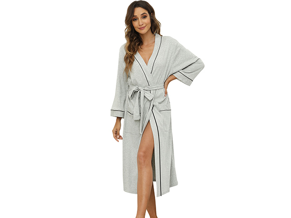 womens Soft Kimono Spa Knit Long Bathrobe