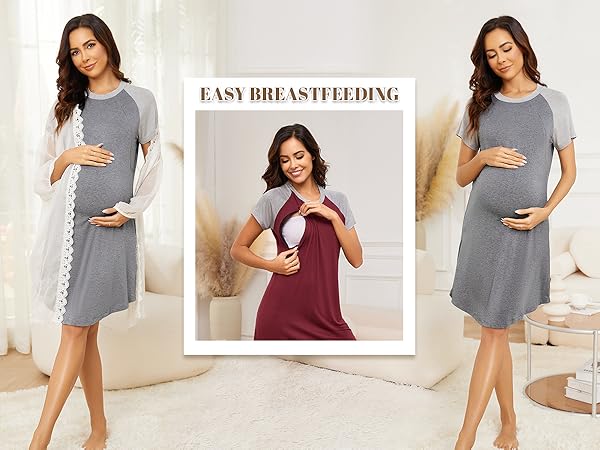 Easy Breastfeeding night gown