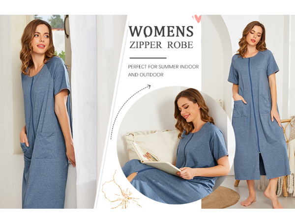 Women''s Zipper Front Robes