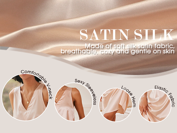 Women''s Satin V Neck Nightgown