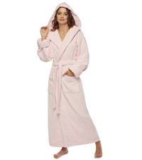 Women Soft Cotton Hooded Bath Robe