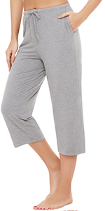 Womens bamboo capri pants yoga pants soft cotton jersey lounge wear plus size pants