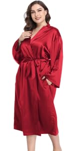 satin plus size robes