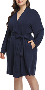 plus size kimono robe lightweight bathrobe super soft maternity nightgown casual nightwear robe