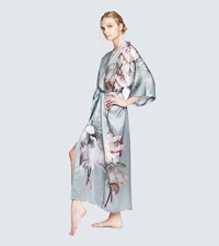 KIM+ONO Women''s Silk Kimono Robe - Kuren Mineral