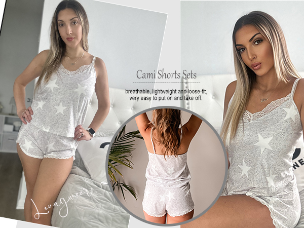 Women Lace Pajama Sets Soft Lingerie Sleepwear