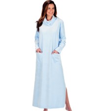 Catalog Classics Velour Lounge Dress on Model in Light Blue