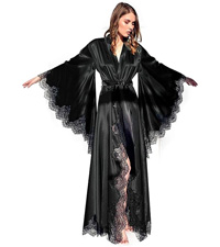 black lace stain robe