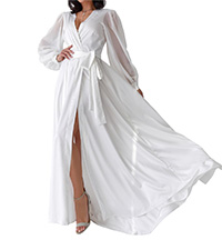 Satin chiffon robe