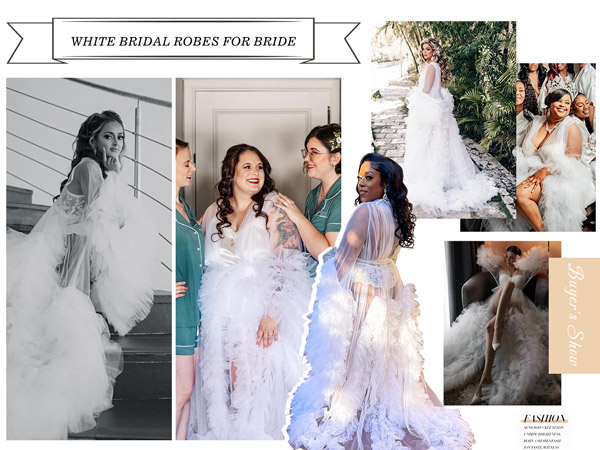 white bridal robes for bride