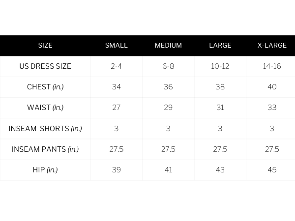 tahari women pajamas size chart