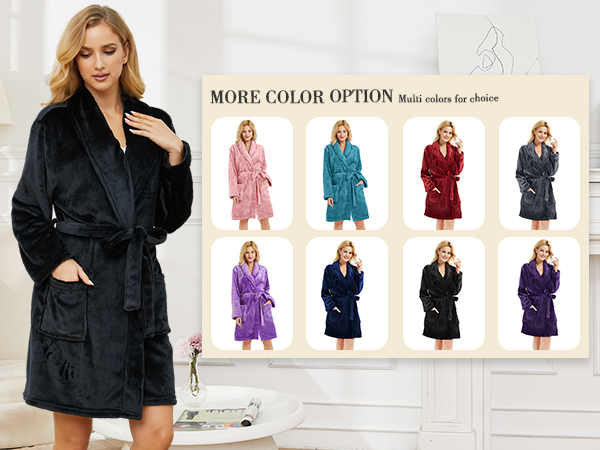 Women Fleece Robe Short