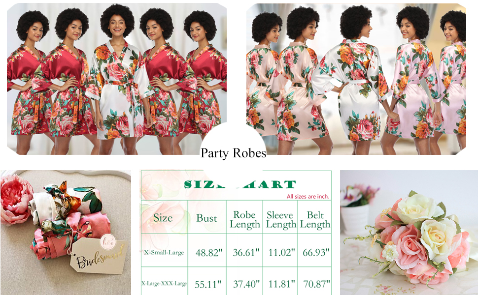 floral bridal robes