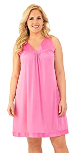 Exquisite Form Women''s Sleeveless Short Nightgown, Plus-Size #30807