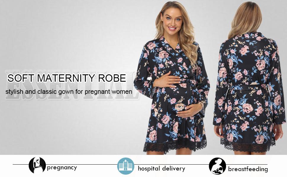 maternity robes with lace