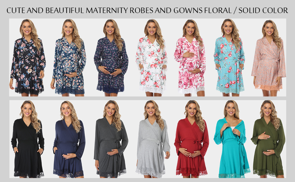 MATERNITY ROBES WITH LACE