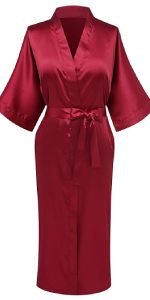 Glox Women''s Long Satin Robes