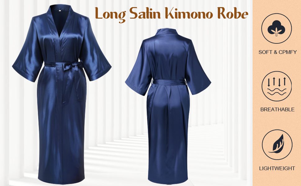 long satin kimono