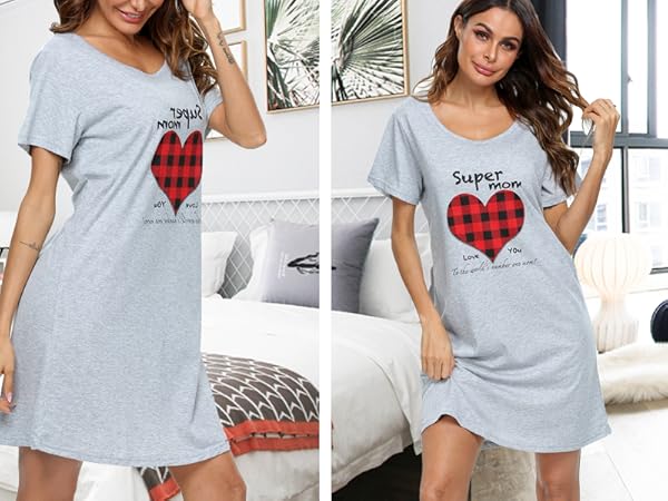 Love pattern nightgown