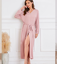 ribbed rayon robe